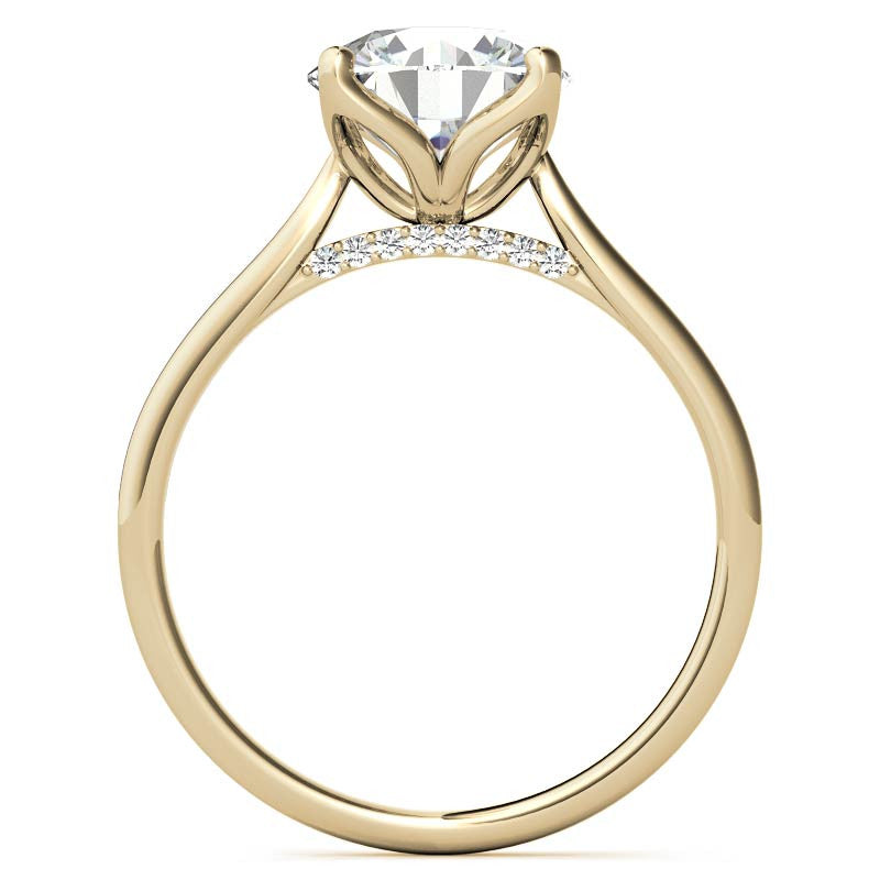 Round Brilliant Moissanite Tulip Prongs Engagement Ring