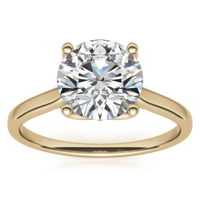 Round Brilliant Moissanite Tulip Prongs Engagement Ring
