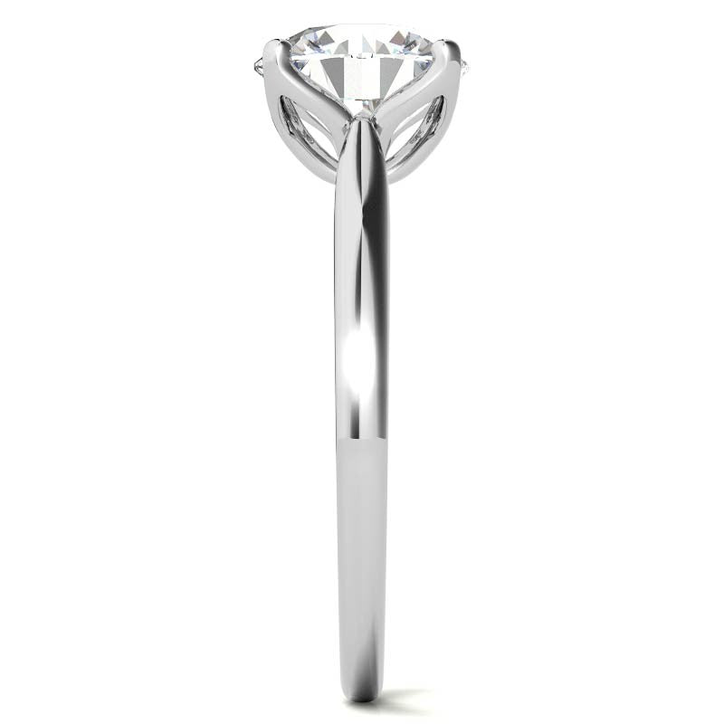 Round Brilliant Moissanite Tulip Prongs Engagement Ring