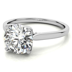 Round Brilliant Moissanite Tulip Prongs Engagement Ring
