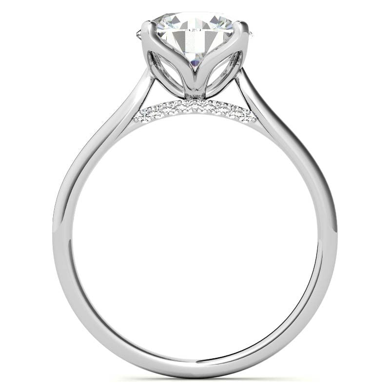Round Brilliant Moissanite Tulip Prongs Engagement Ring