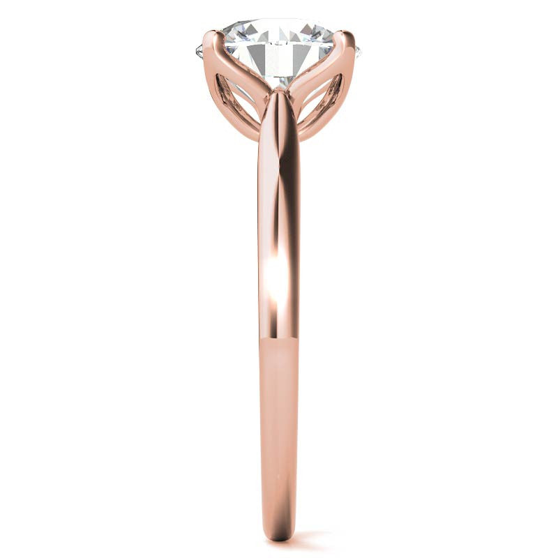 Round Brilliant Moissanite Tulip Prongs Engagement Ring