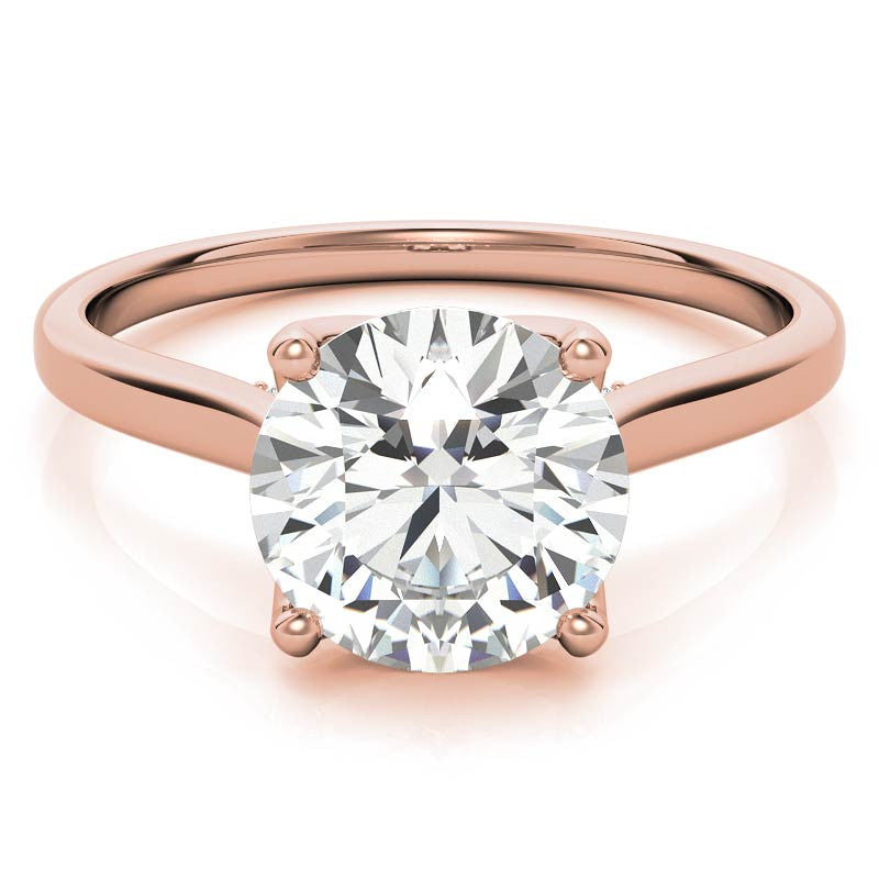 Round Brilliant Moissanite Tulip Prongs Engagement Ring