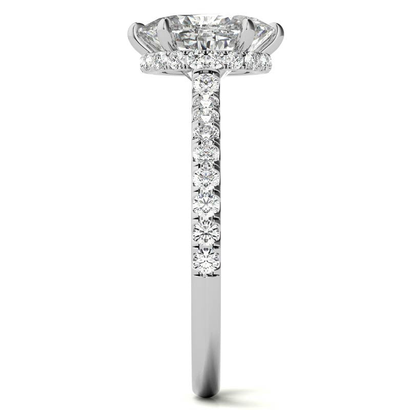 Oval 6-Prong Hidden Halo Moissanite Engagement Ring