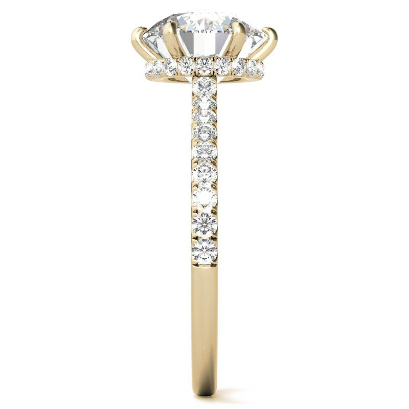 Round 6-Prong Hidden Halo Moissanite Engagement Ring