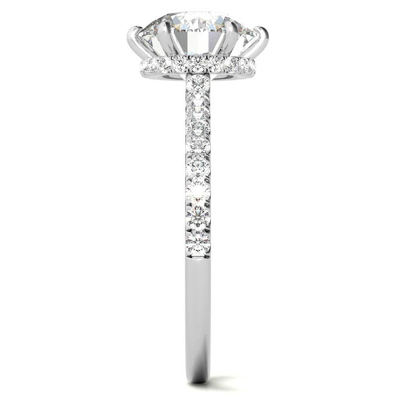 Round 6-Prong Hidden Halo Moissanite Engagement Ring