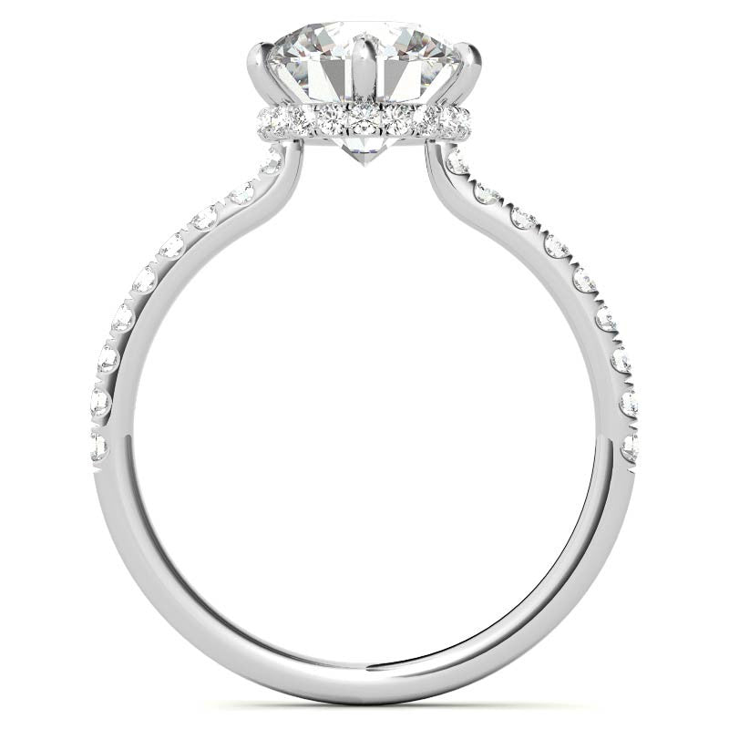 Round 6-Prong Hidden Halo Moissanite Engagement Ring