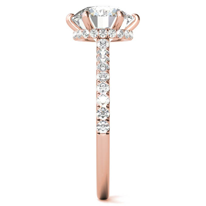 Round 6-Prong Hidden Halo Moissanite Engagement Ring