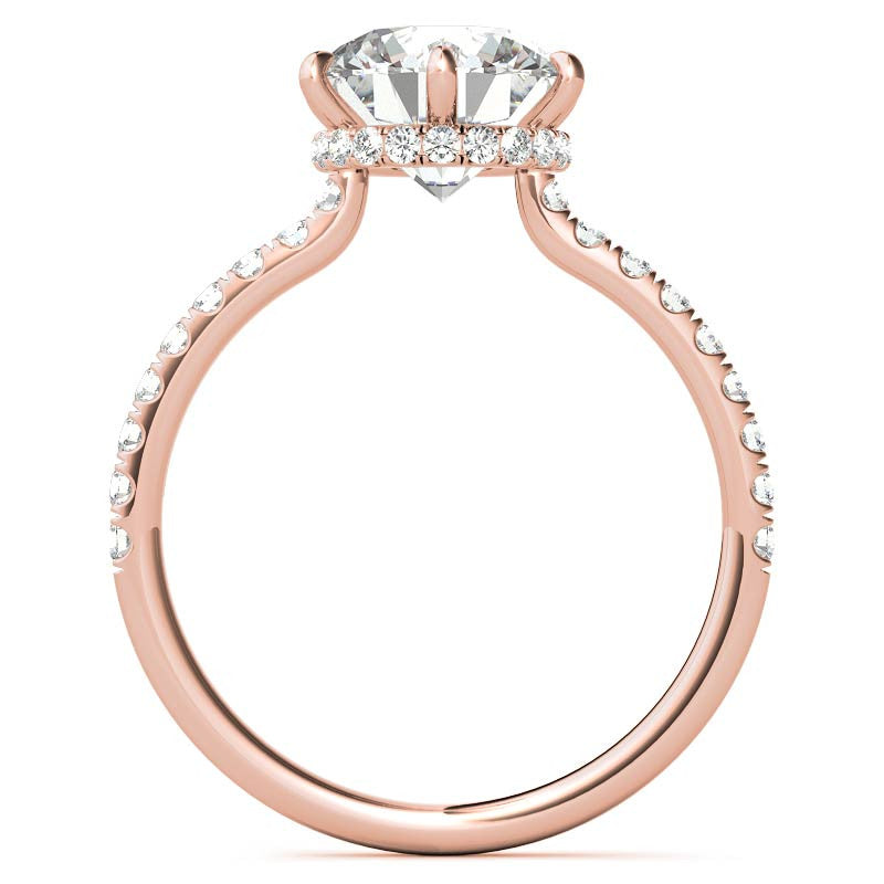 Round 6-Prong Hidden Halo Moissanite Engagement Ring