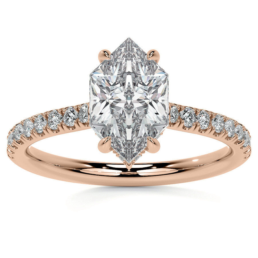 Duchess Marquise 4-Prong Hidden Halo Moissanite Engagement Ring