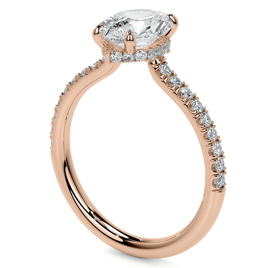 Duchess Marquise 4-Prong Hidden Halo Moissanite Engagement Ring