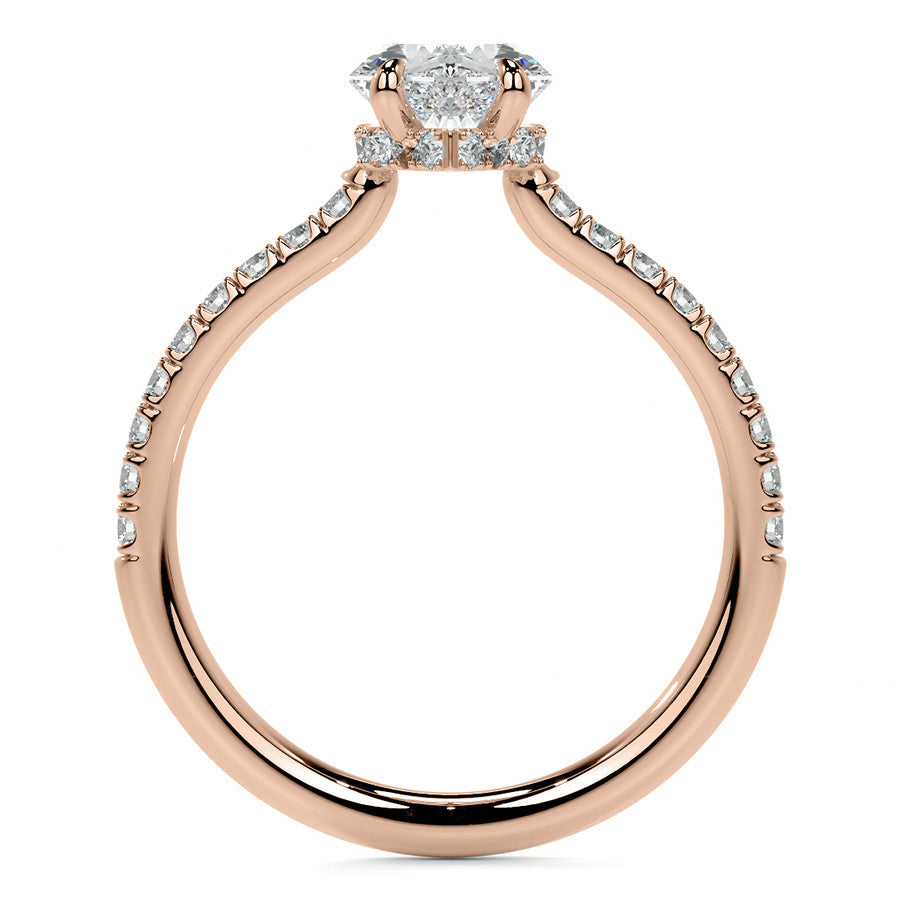 Duchess Marquise 4-Prong Hidden Halo Moissanite Engagement Ring