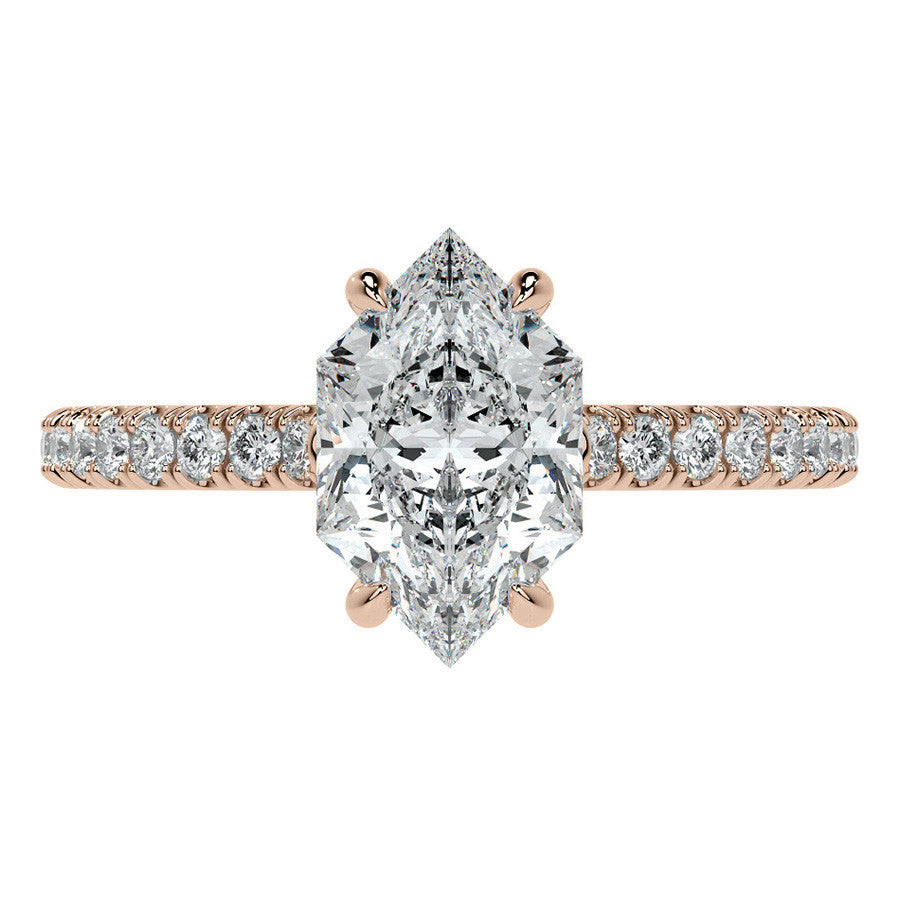 Duchess Marquise 4-Prong Hidden Halo Moissanite Engagement Ring