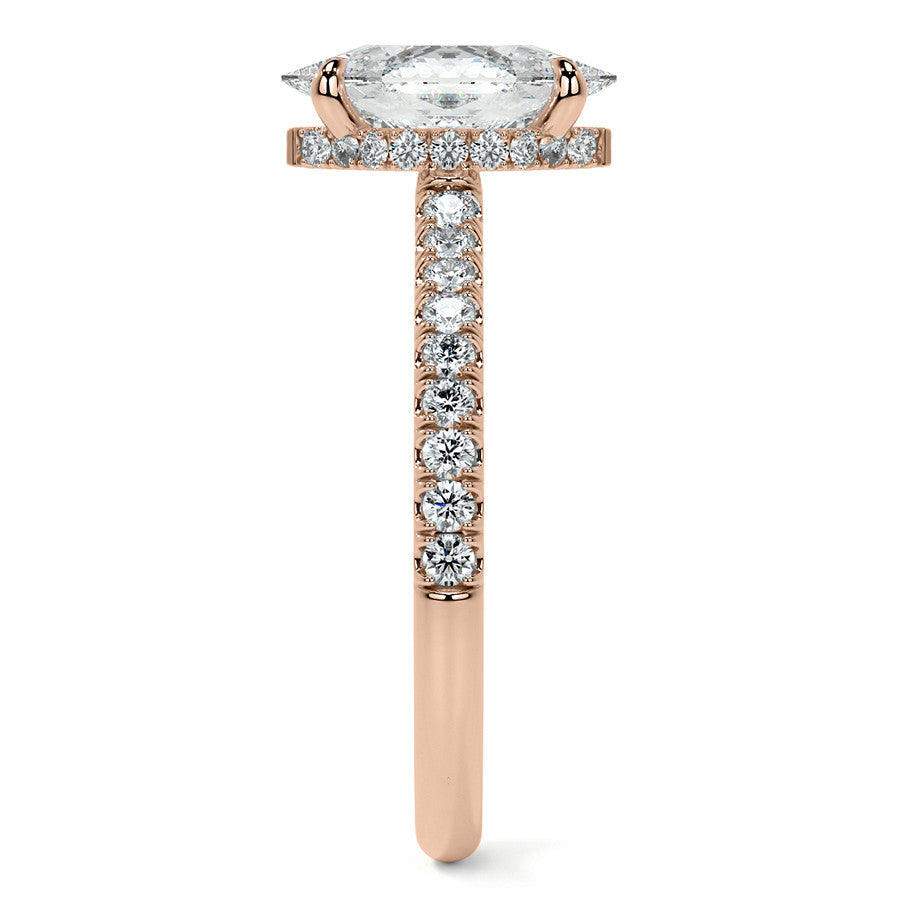 Duchess Marquise 4-Prong Hidden Halo Moissanite Engagement Ring