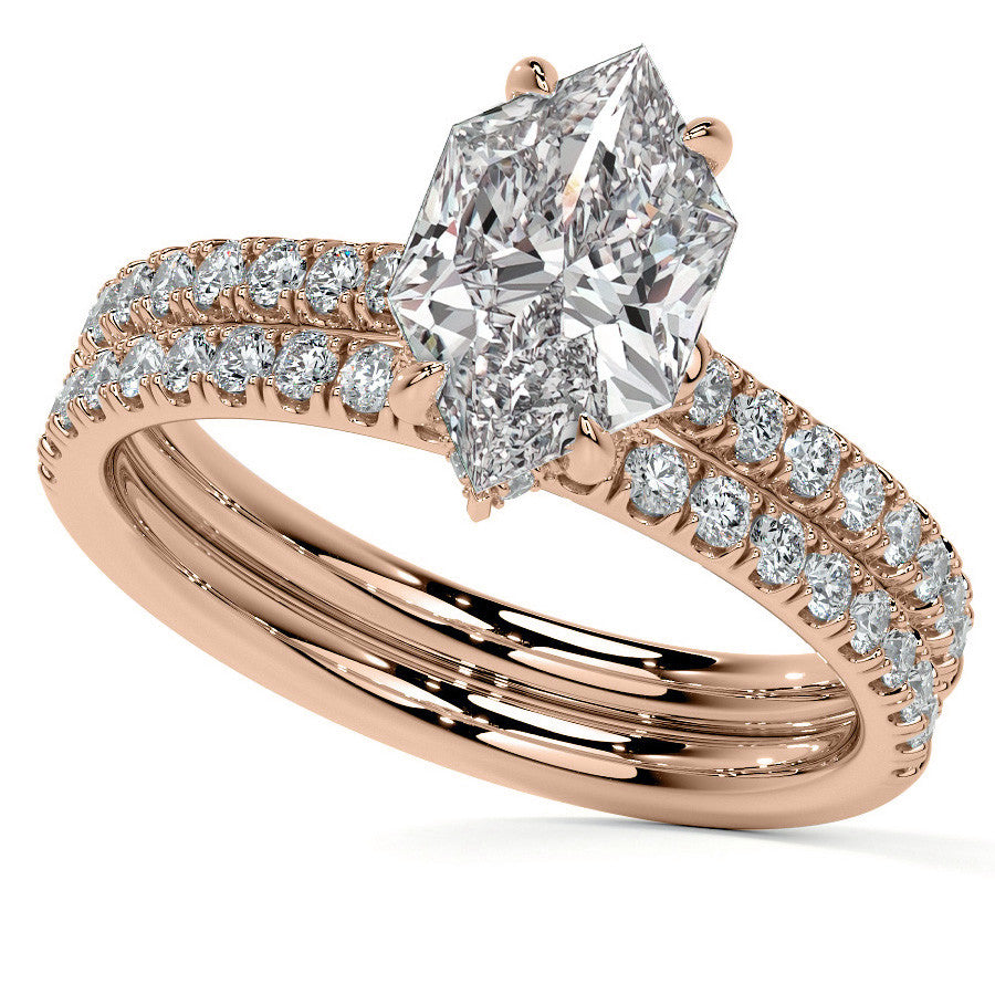 Duchess Marquise 4-Prong Hidden Halo Moissanite Engagement Ring