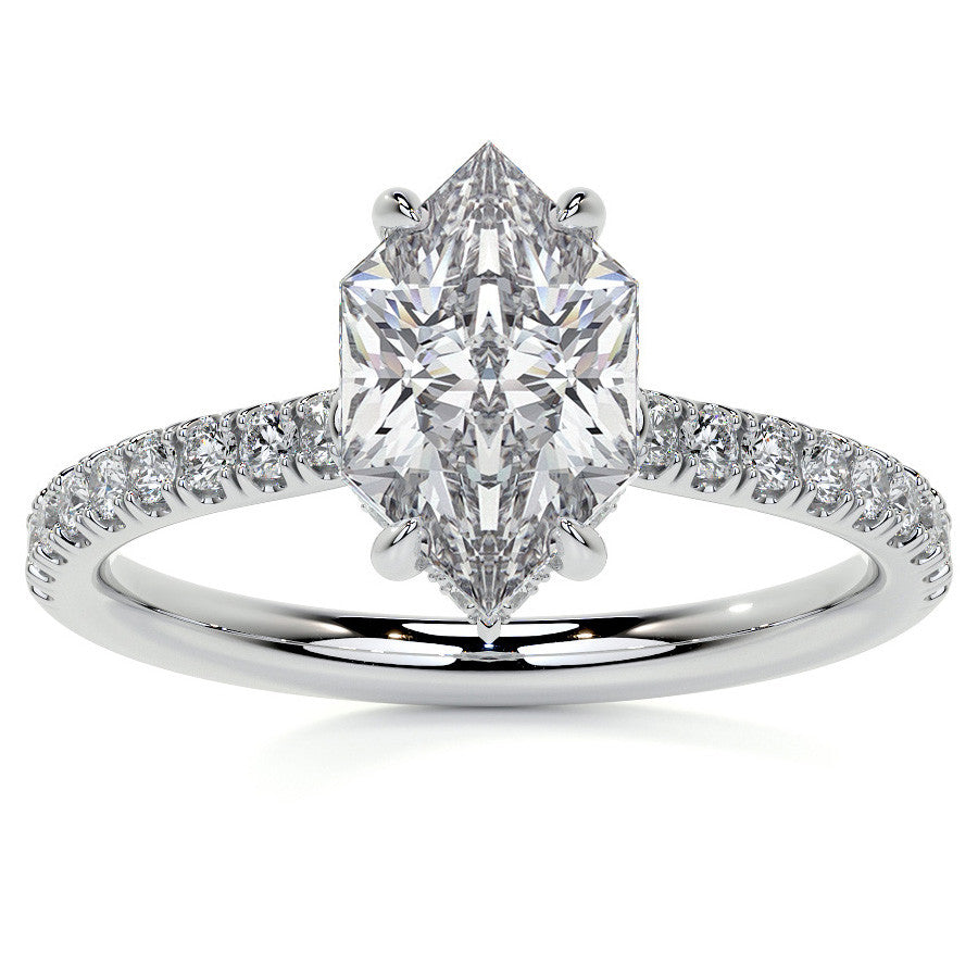 Duchess Marquise 4-Prong Hidden Halo Moissanite Engagement Ring
