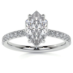 Duchess Marquise 4-Prong Hidden Halo Moissanite Engagement Ring