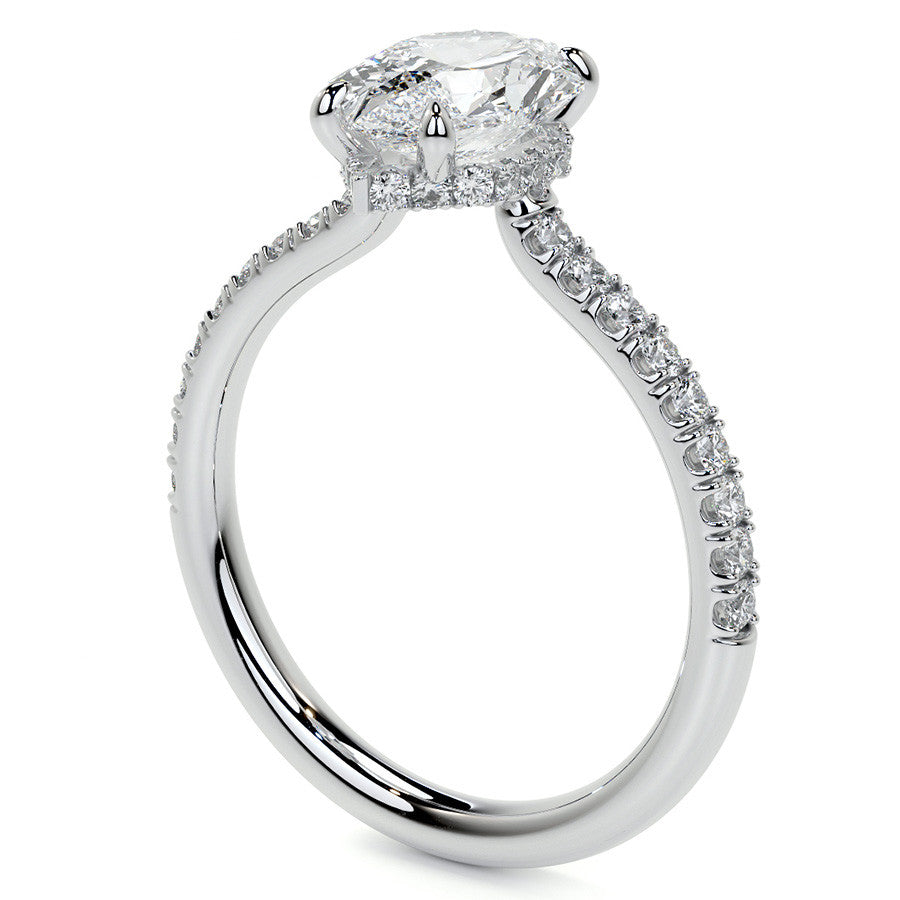 Duchess Marquise 4-Prong Hidden Halo Moissanite Engagement Ring