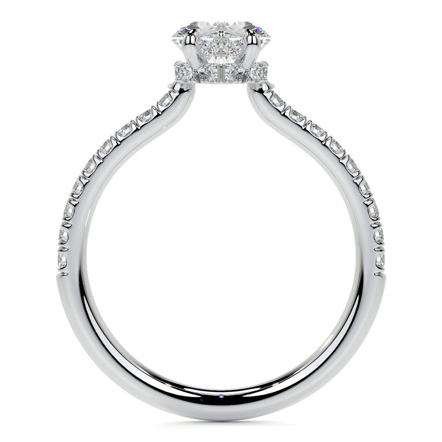 Duchess Marquise 4-Prong Hidden Halo Moissanite Engagement Ring