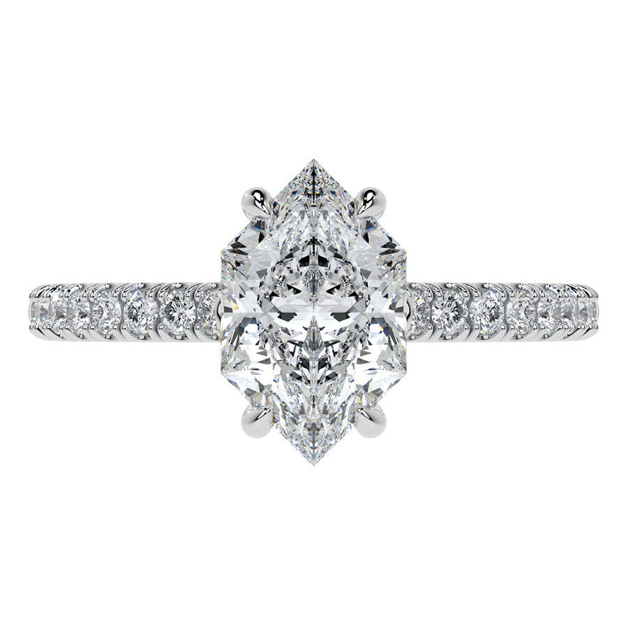Duchess Marquise 4-Prong Hidden Halo Moissanite Engagement Ring