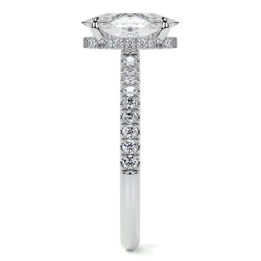 Duchess Marquise 4-Prong Hidden Halo Moissanite Engagement Ring