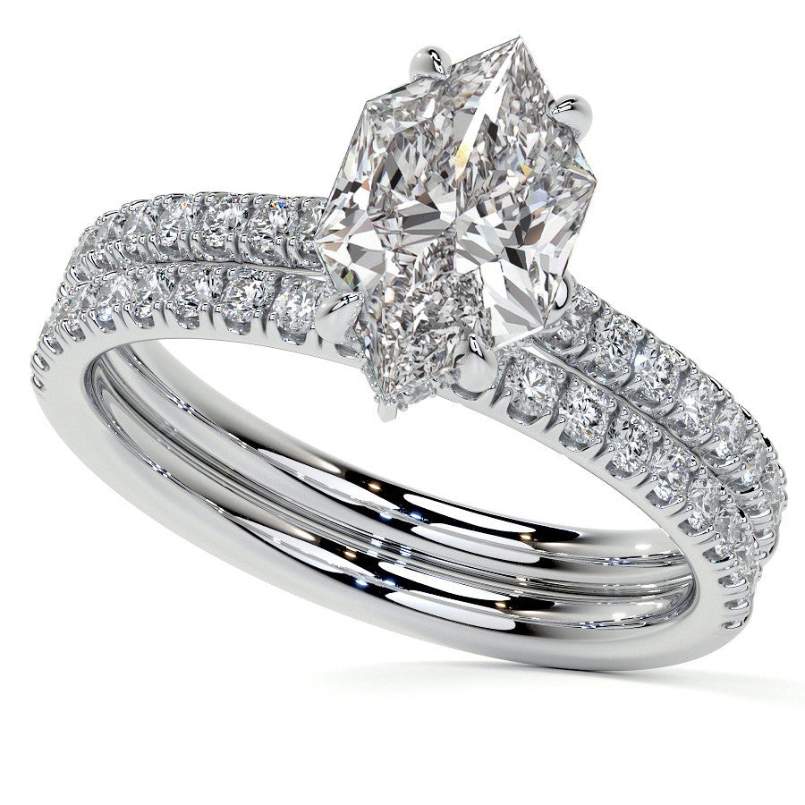 Duchess Marquise 4-Prong Hidden Halo Moissanite Engagement Ring