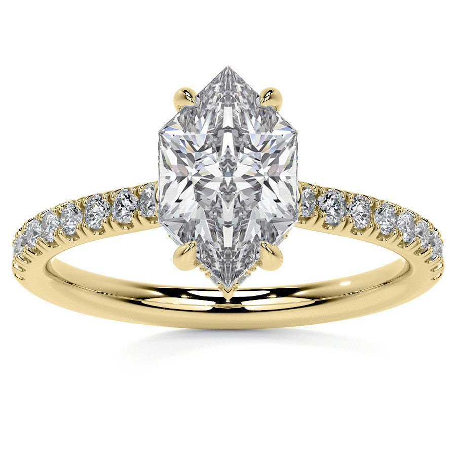 Duchess Marquise 4-Prong Hidden Halo Moissanite Engagement Ring