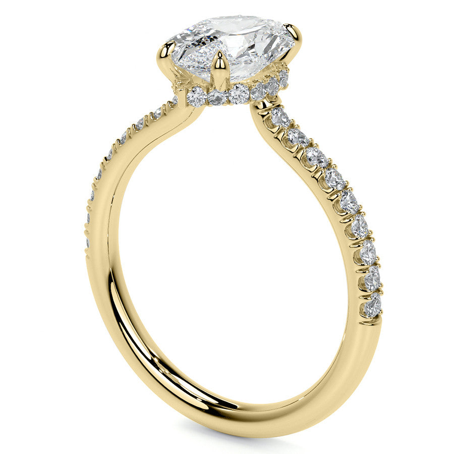 Duchess Marquise 4-Prong Hidden Halo Moissanite Engagement Ring