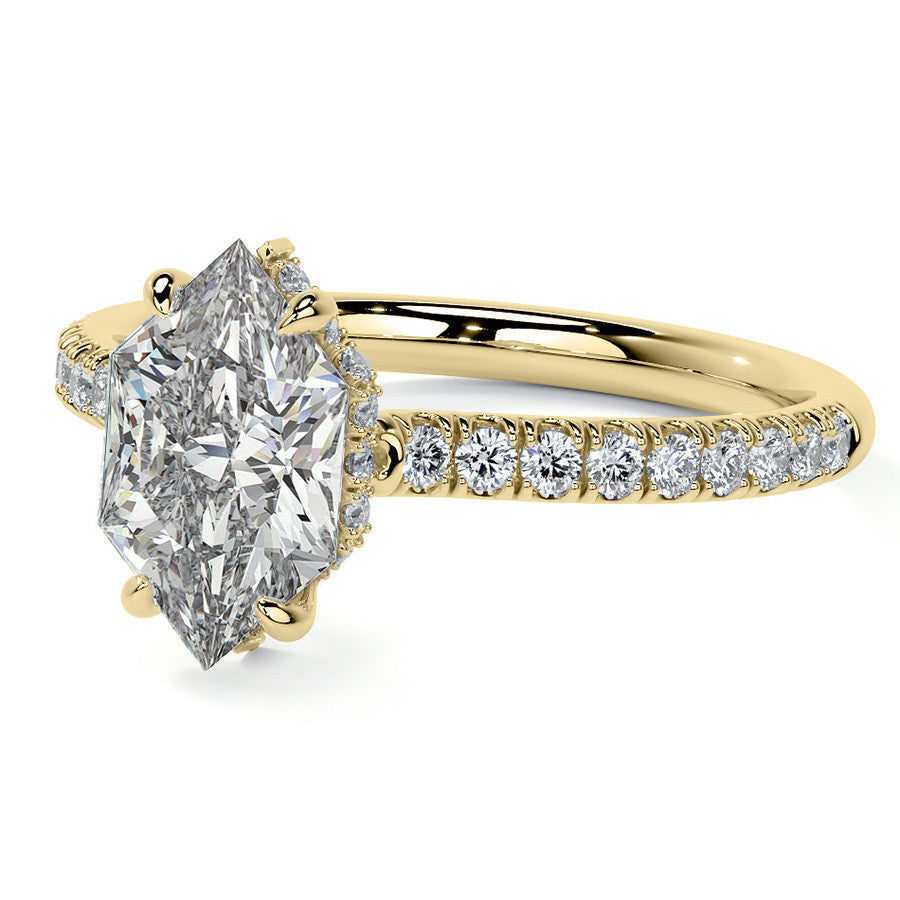 Duchess Marquise 4-Prong Hidden Halo Moissanite Engagement Ring