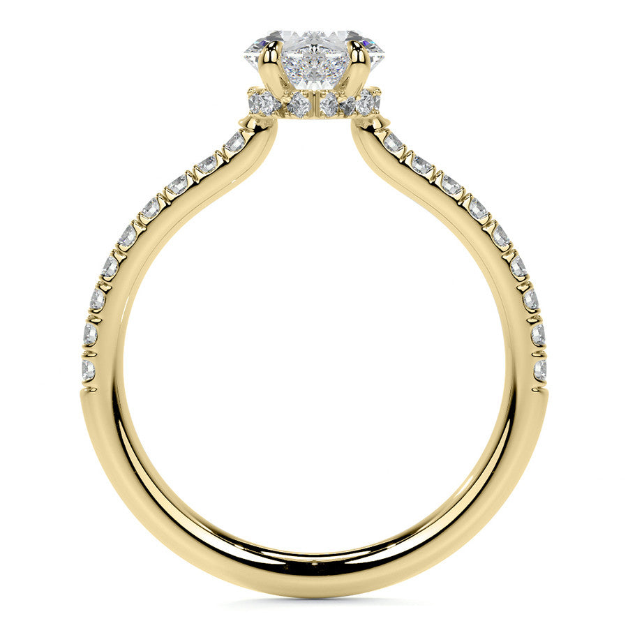 Duchess Marquise 4-Prong Hidden Halo Moissanite Engagement Ring