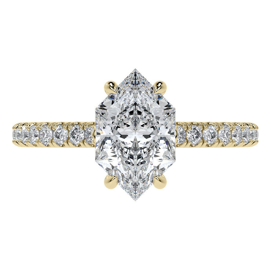 Duchess Marquise 4-Prong Hidden Halo Moissanite Engagement Ring