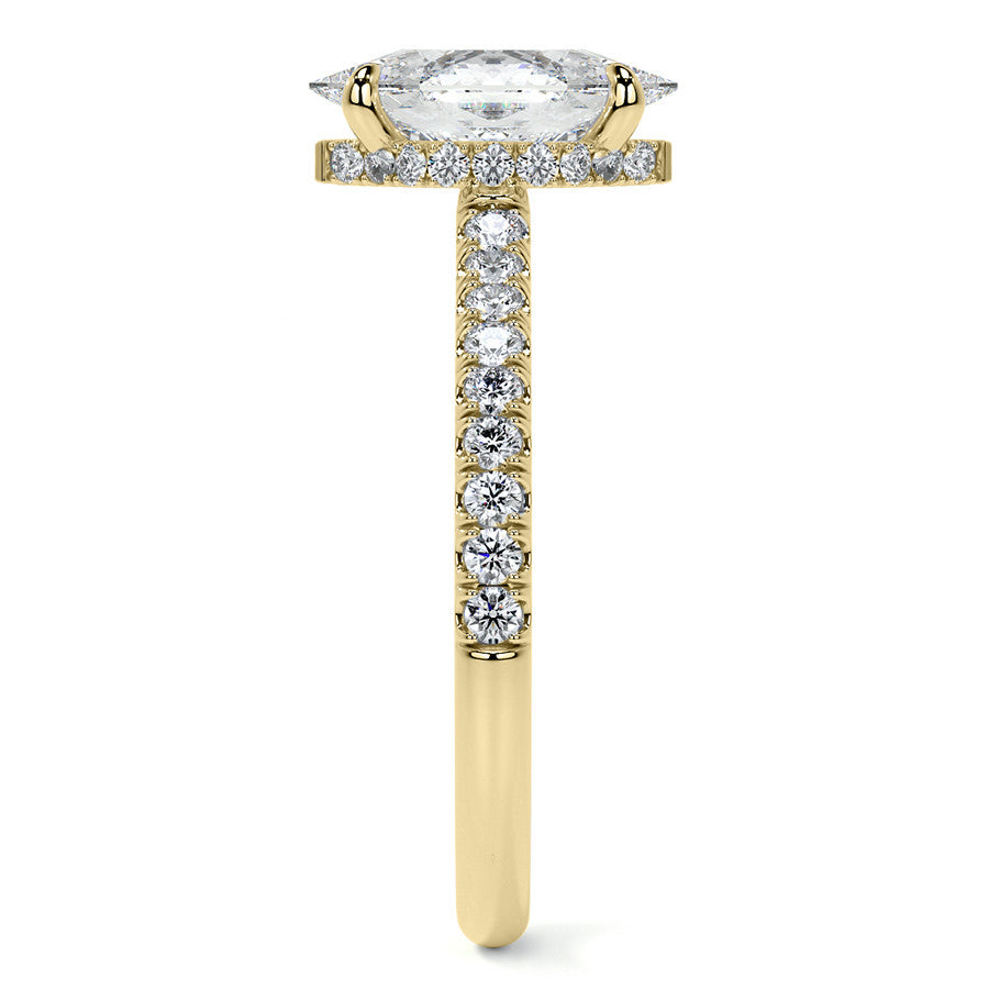 Duchess Marquise 4-Prong Hidden Halo Moissanite Engagement Ring