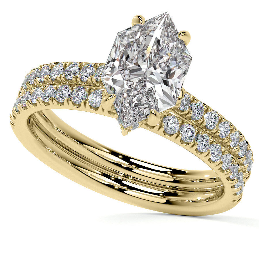 Duchess Marquise 4-Prong Hidden Halo Moissanite Engagement Ring