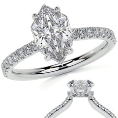 Duchess Marquise 4-Prong Hidden Halo Moissanite Engagement Ring