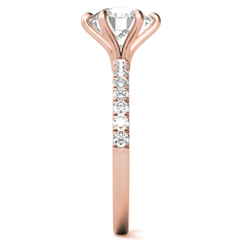 1.7mm 6-Claw Prong Round Brilliant Moissanite Engagement Ring