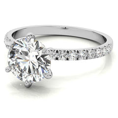 1.7mm 6-Claw Prong Round Brilliant Moissanite Engagement Ring