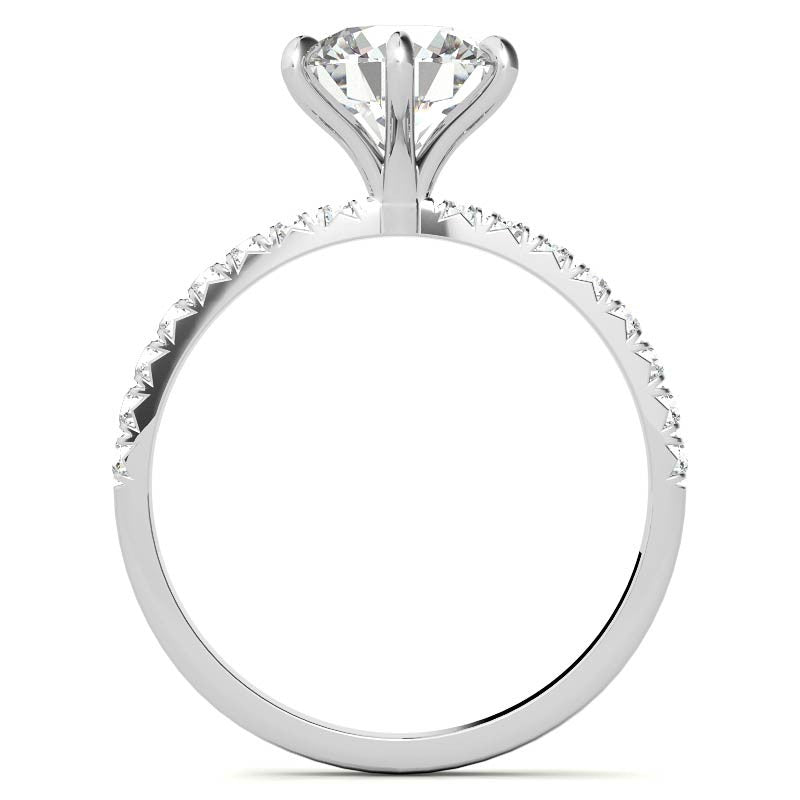1.7mm 6-Claw Prong Round Brilliant Moissanite Engagement Ring