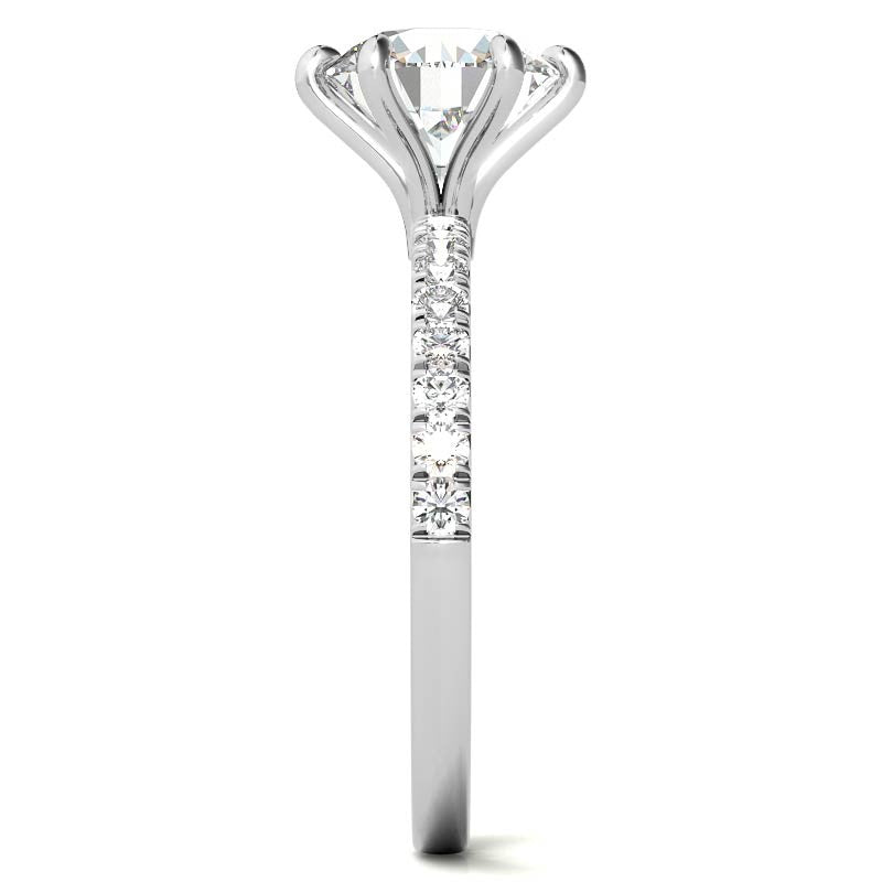 1.7mm 6-Claw Prong Round Brilliant Moissanite Engagement Ring