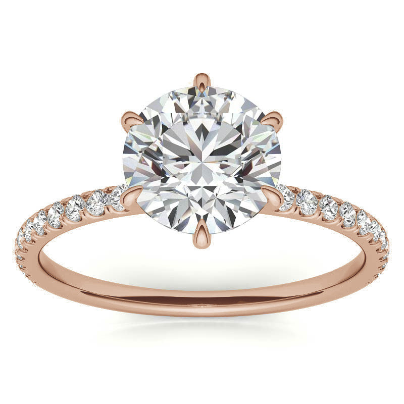 6 Claw Prong Round Brilliant Moissanite Engagement Ring