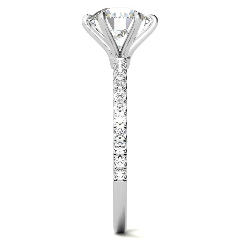 6 Claw Prong Round Brilliant Moissanite Engagement Ring