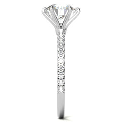 6 Claw Prong Round Brilliant Moissanite Engagement Ring