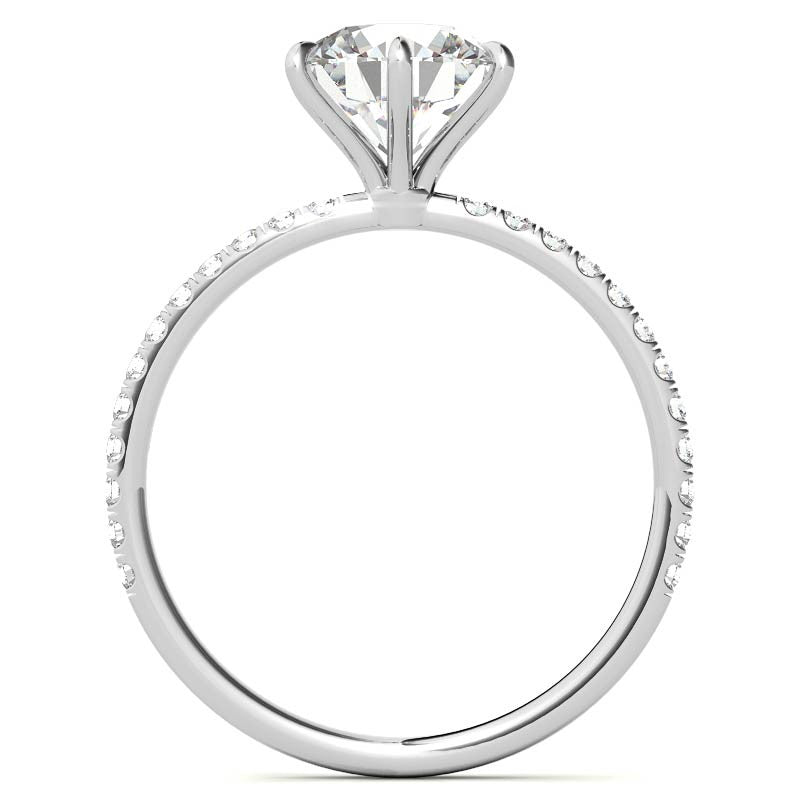 6 Claw Prong Round Brilliant Moissanite Engagement Ring