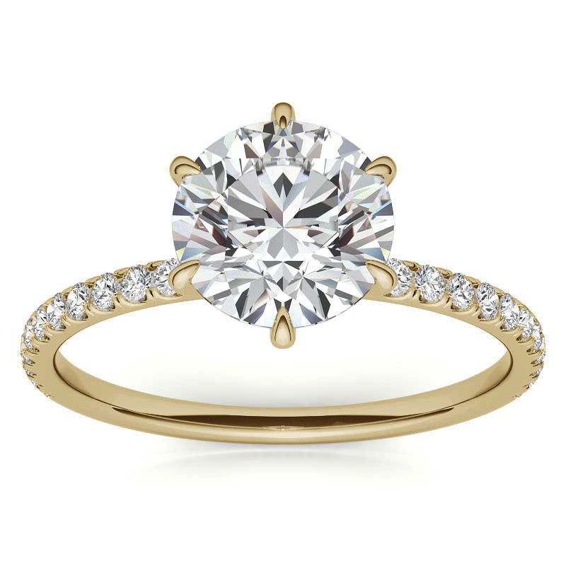 6 Claw Prong Round Brilliant Moissanite Engagement Ring