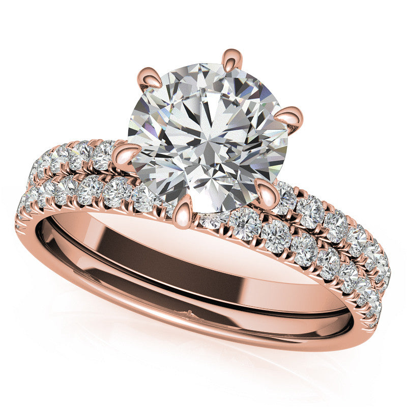 1.7mm 6-Claw Prong Round Brilliant Moissanite Engagement Ring