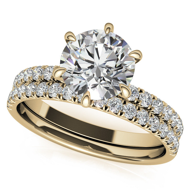 1.7mm 6-Claw Prong Round Brilliant Moissanite Engagement Ring