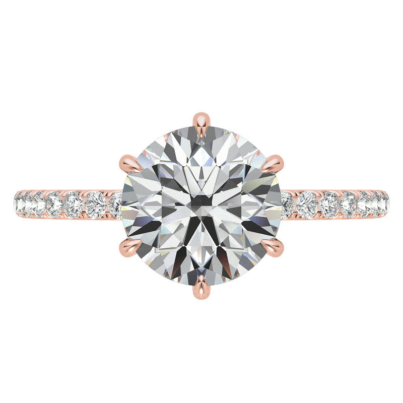 6 Claw Prong Round Brilliant Moissanite Engagement Ring