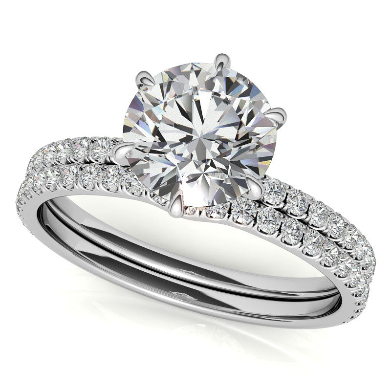 6 Claw Prong Round Brilliant Moissanite Engagement Ring