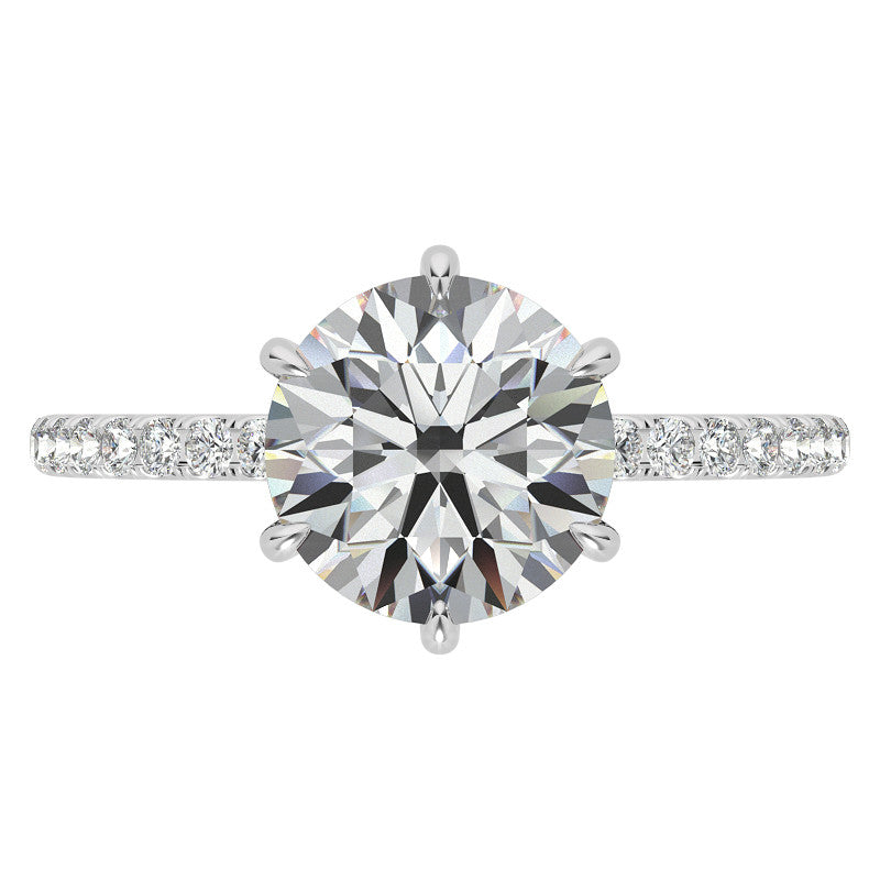 6 Claw Prong Round Brilliant Moissanite Engagement Ring