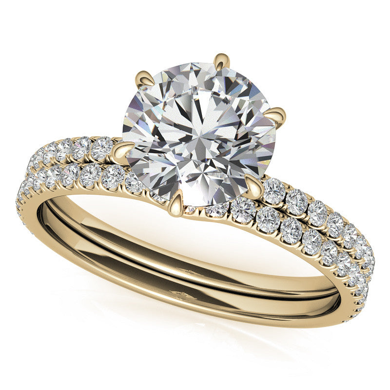 6 Claw Prong Round Brilliant Moissanite Engagement Ring