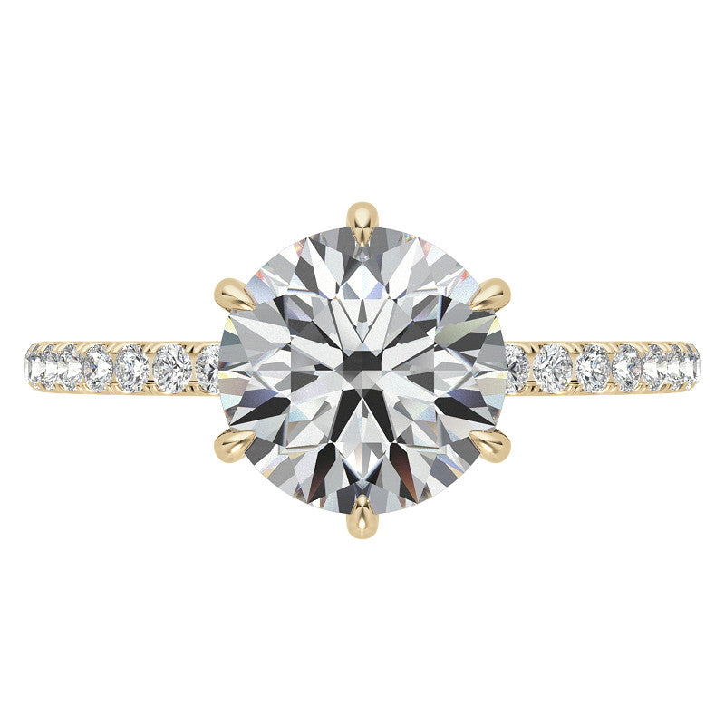6 Claw Prong Round Brilliant Moissanite Engagement Ring